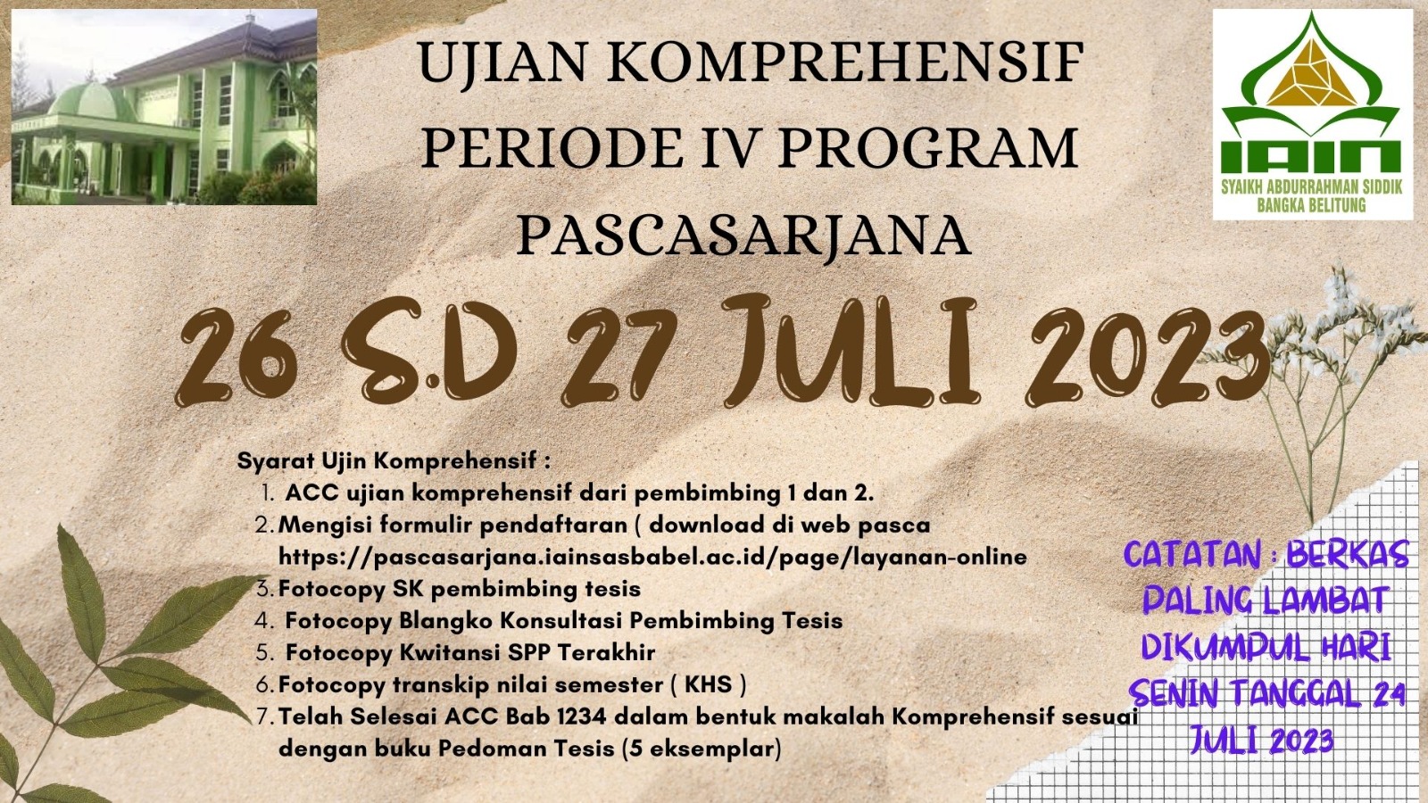 Ujian Komprehensif Periode IV Tahun 2023