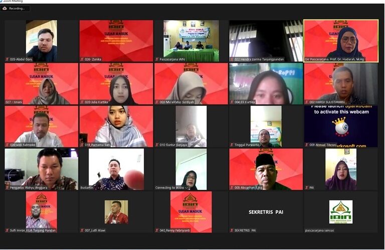 40 Calon Mahasiswa Baru Program Pascasarjana IAIN SAS Babel Semester Genap T.A 2022/2023 Ikuti Ujian Masuk Secara Online