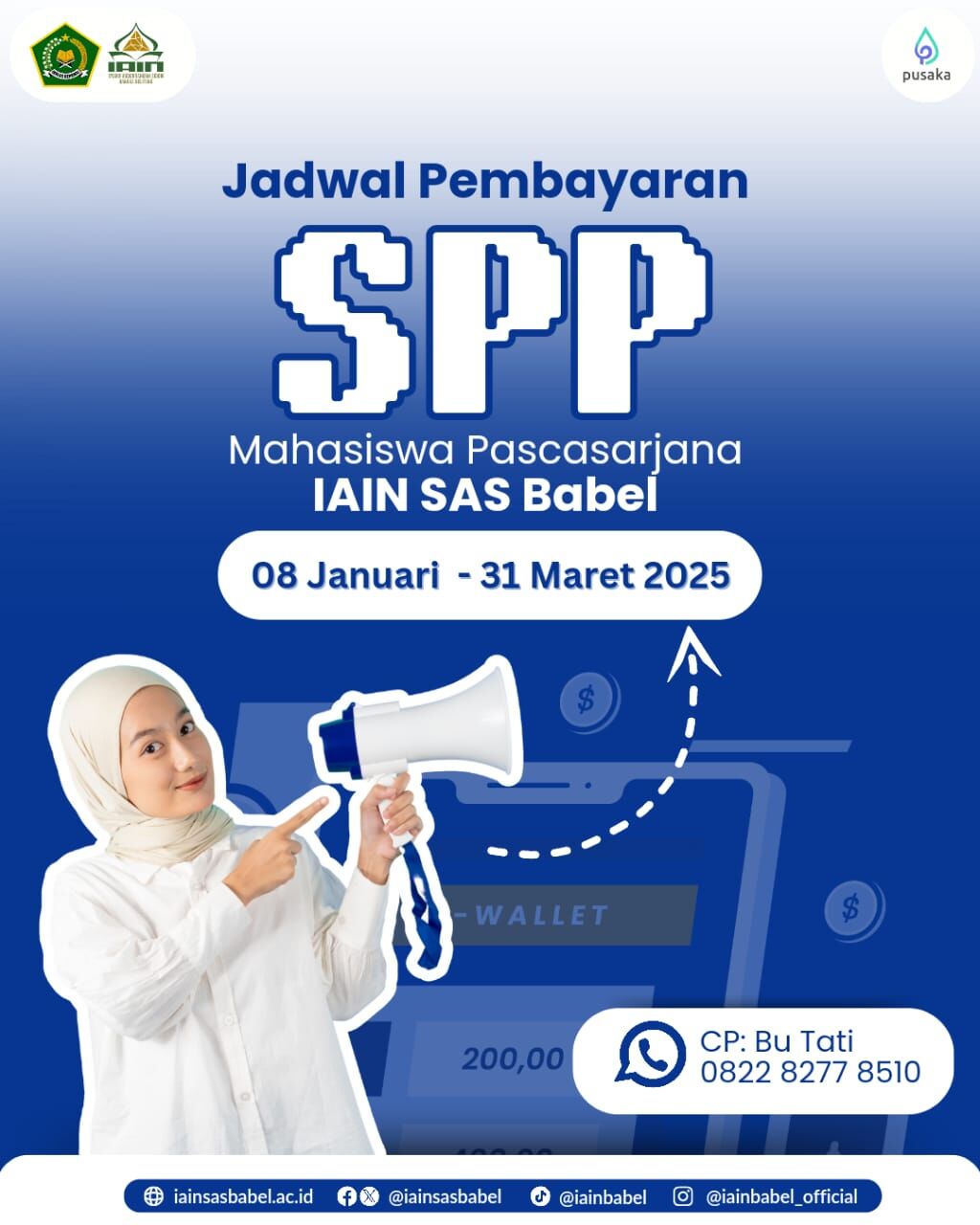 Jadwal Pembayaran SPP Mahasiswa Pascasarjana Semester Genap TA. 2024/2025