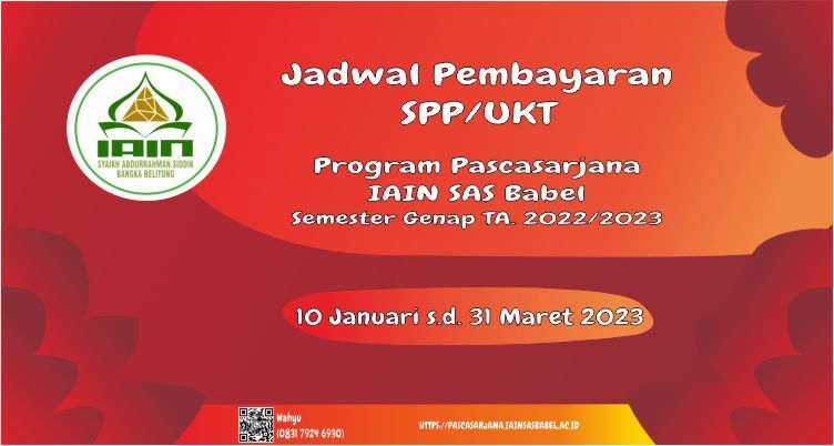 Jadwal Pembayaran SPP/UKT Semester Genap T.A. 2022/2023