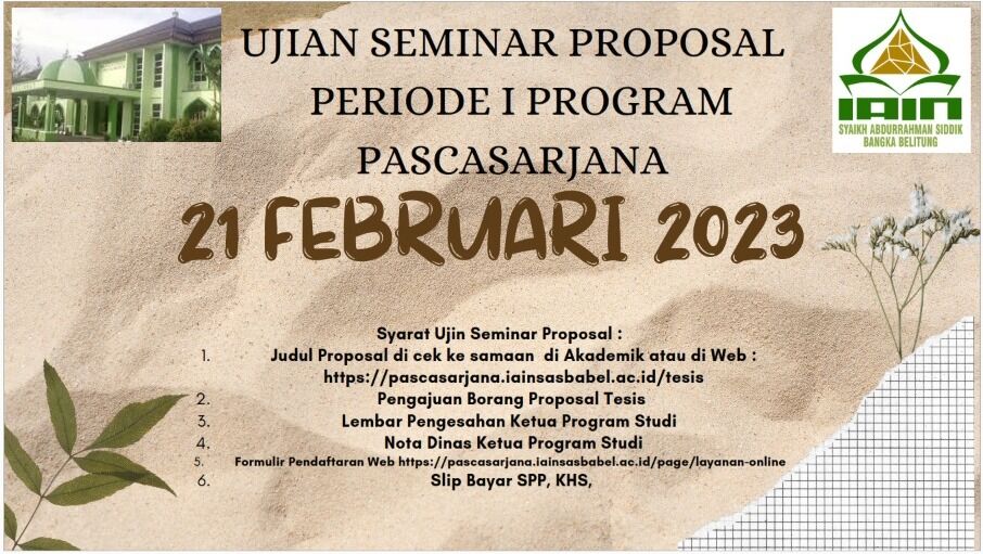 Jadwal Seminar Proposal Tesis Periode I Program Pascasarjana Tahun 2023