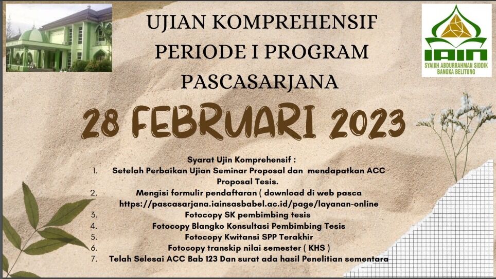 Jadwal Ujian Komprehensif Periode I Program Pascasarjana Tahun 2023
