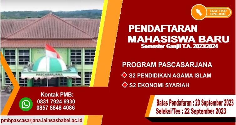 Penerimaan Mahasiswa Baru Semester Ganjil Tahun Akademik 2023/2024