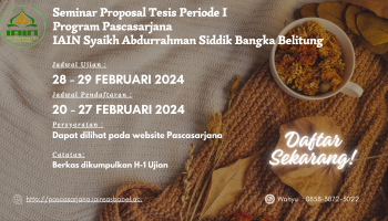 Jadwal Seminar Proposal Tesis Periode I Program Pascasarjana