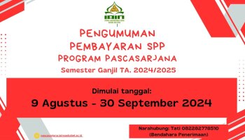PEMBAYARAN SPP SEMESTER GANJIL TA. 2024/2025 PROGRAM PASCASARJANA