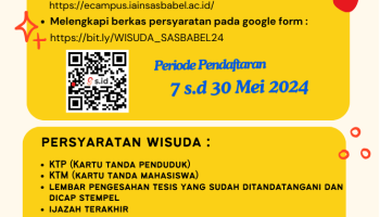 Telah dibuka Pendaftaran WISUDA ke XX IAIN Syaikh Abdurrahman Siddik Bangka Belitung