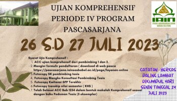 Pengumuman Jadwal Ujian Komprehensif Periode IV Program Pascasarjana Tahun 2023