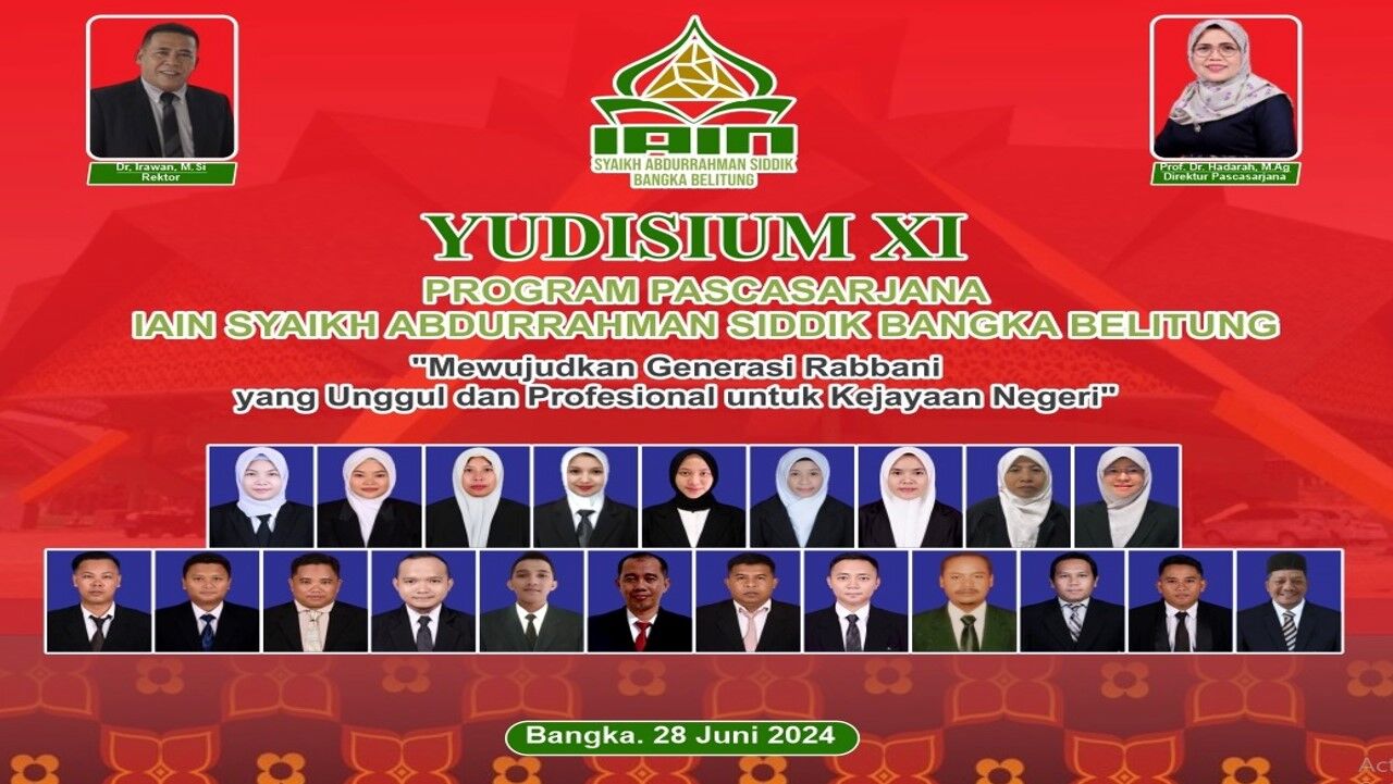 Yudisium ke-XI Program Pascasarjana IAIN SAS Bangka Belitung